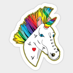 Pride Punk Rainbow Mohican Unicorn Sticker